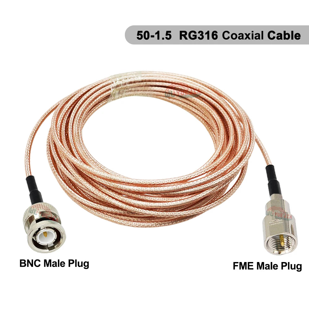 1Pcs FME to BNC Female Waterproof Connector RG-316 Cable Q9 BNC to FME Adapter RF Coaxial Cable Antenna Extension Jumper Pigtail