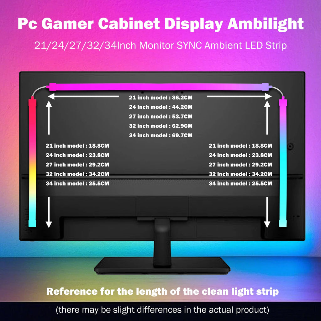 Skydimo RGB Gaming Lights Strip Music Game Sync Color 24" 27" 49" Computer Screen Amosphere Ambient Smart LED Neon Strip Light