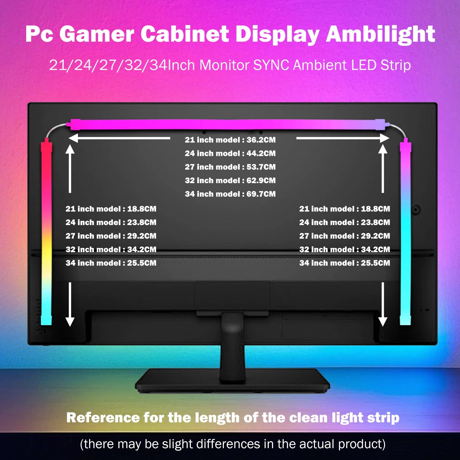 Skydimo RGB Gaming Lights Strip Music Game Sync Color 24" 27" 49" Computer Screen Amosphere Ambient Smart LED Neon Strip Light