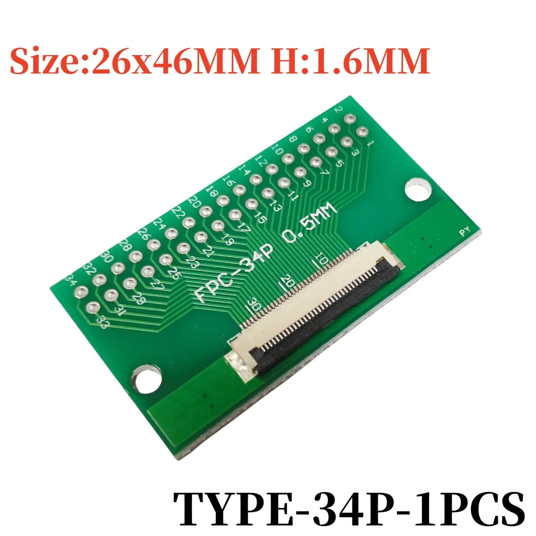 FFC/FPC 0.5MM Adapter Board 4P/6P/8P/10P/12P/14P/15P/16P/18P/20P/22P/24P/26P/30P/32P/34P/36P/40P/42P/45P/50P/60P/64P/68P/80P/96P