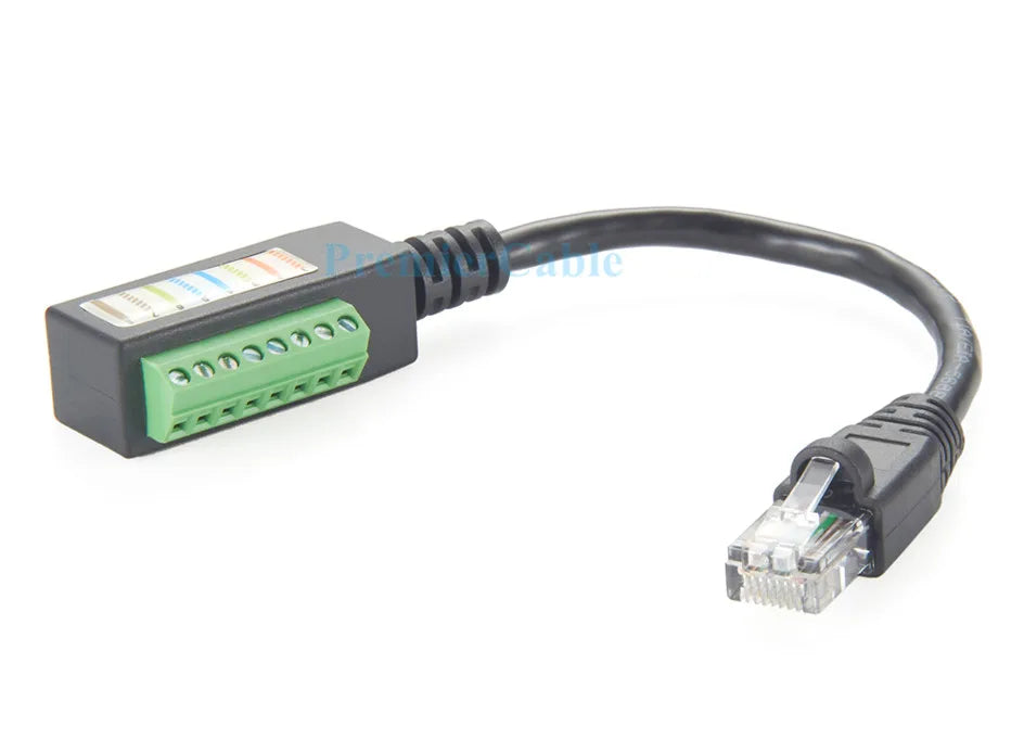 RJ45 8P8C Male to 8Pin Solderless Terminal Block Cable RJ45 to Screw Terminal Block Adapter RJ45 Screw Terminal Breakout Board