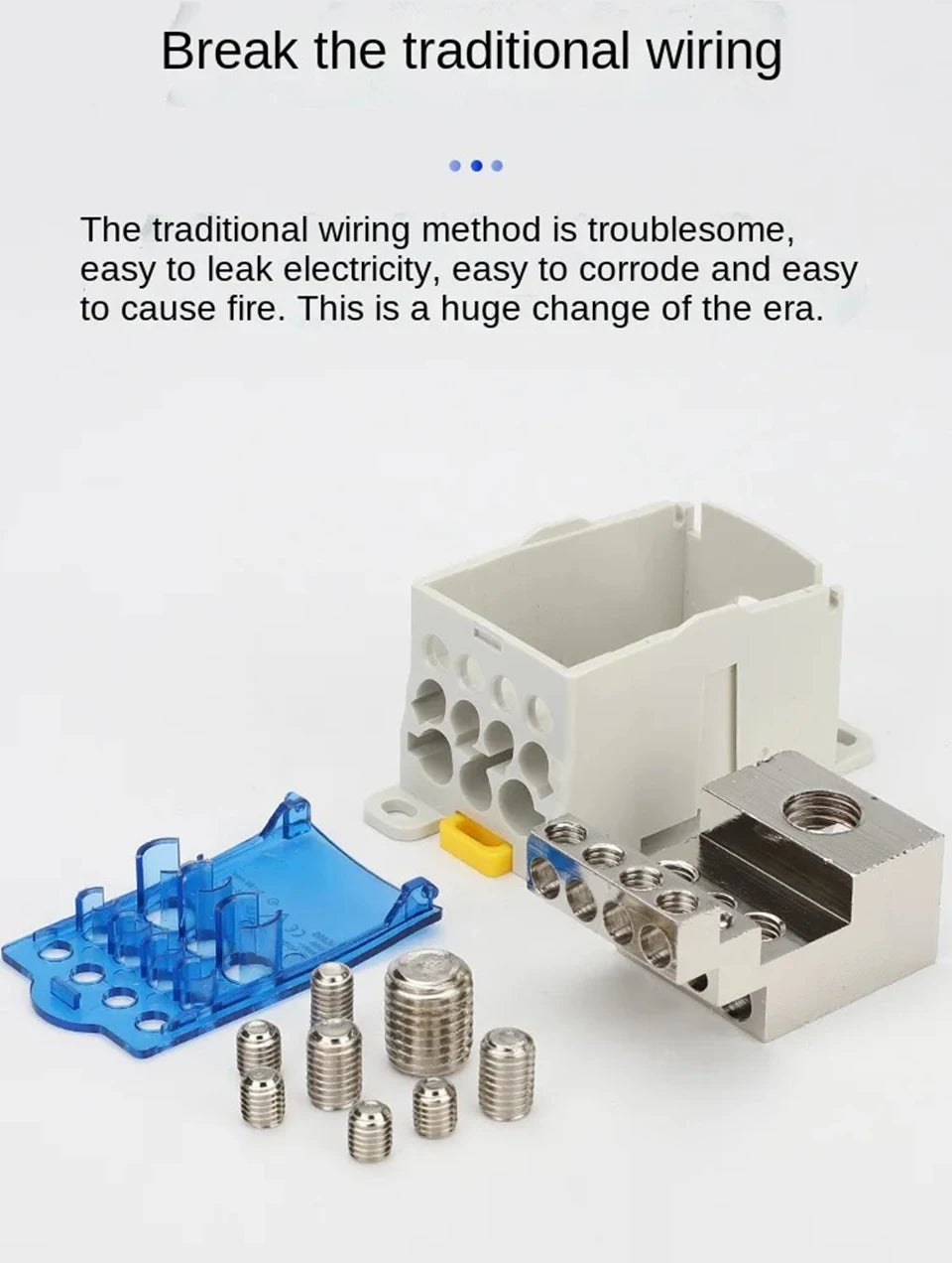 Din Rail Terminal Block UKK 80A/125A/160A/250A/400A Distribution Box One In Several Out Unipolar Junction Box Wire Connector
