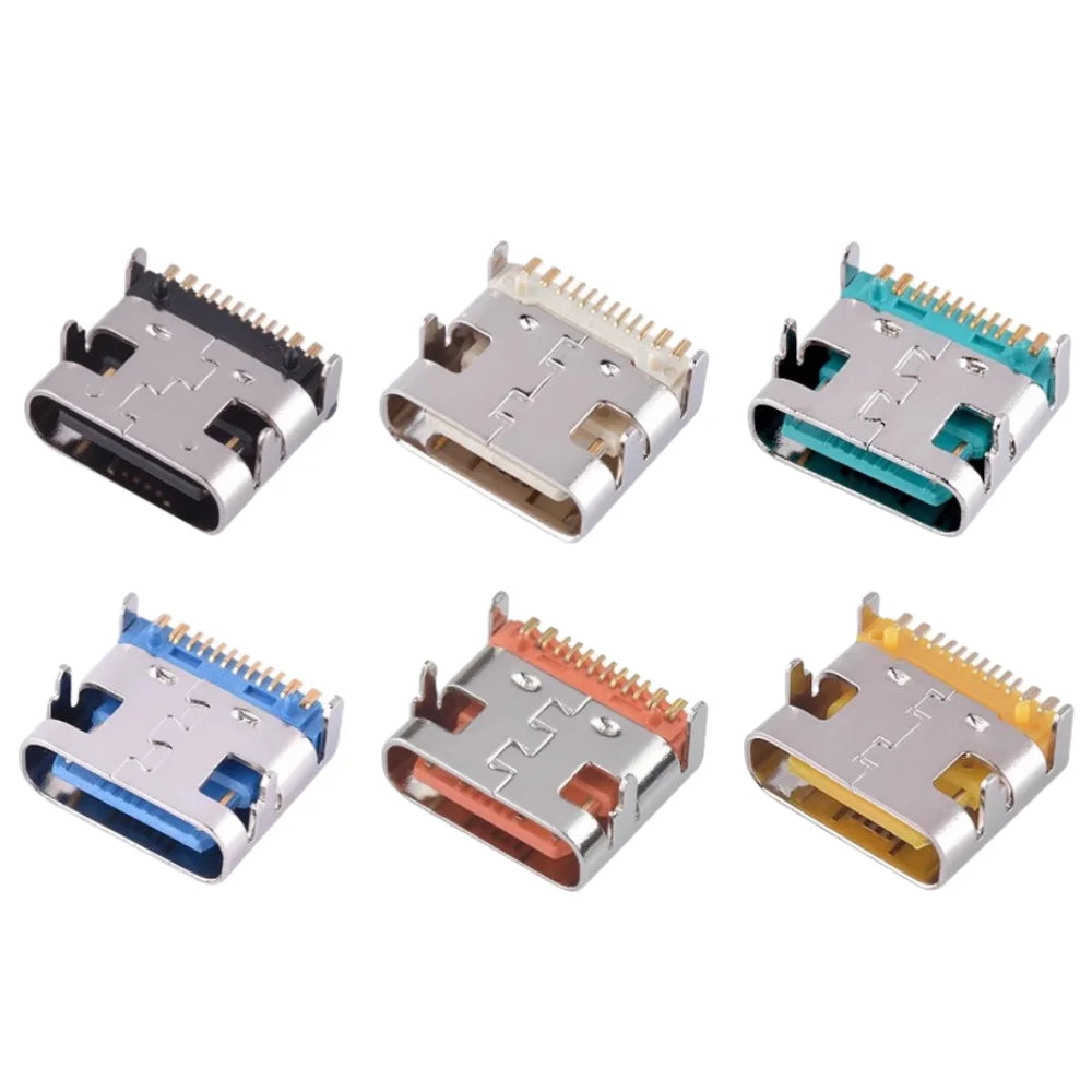 USB Connector Type C Female Charging Port Jack 2/4/6/16 Pin Type-C Socket PCB Soldering SMD SMT DIY Repair Type C Adapter