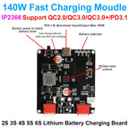 140W 2S 3S 4S 5S 6S Lithium Battery Charging Board Bidirectional Fast Charging Li-ion Lifepo4 BMS Charger Type-C IP2366 PD3.1