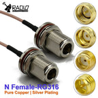 RG316 Cable N Female To SMA Male Extension Conncetor N Type L16 To RPSMA Crimp for RG-316 Pigtai Low Loss Coax Copper Brass