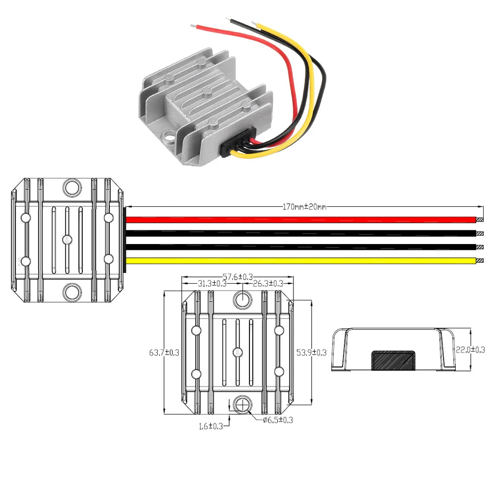 24V 48V to 12V 10A-30A DC-DC Step-Down Converter 12V Buck Voltage Regulator Power Adapter Buck Converter Applied to LED Car Mou