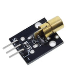 TZT 1/3PCS KY-008 3pin 650nm Red Laser Module Transmitter Dot Copper Head Sensors Module for arduino DIY Kit