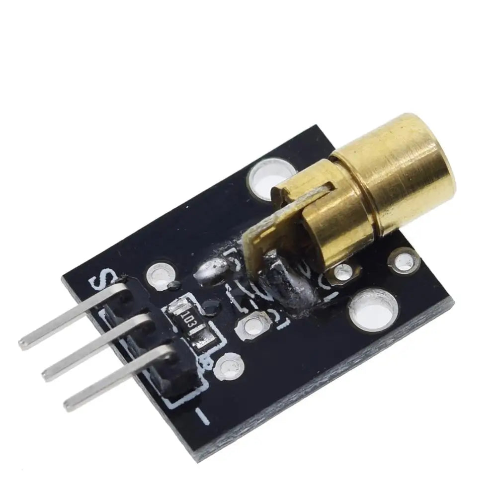 TZT 1/3PCS KY-008 3pin 650nm Red Laser Module Transmitter Dot Copper Head Sensors Module for arduino DIY Kit