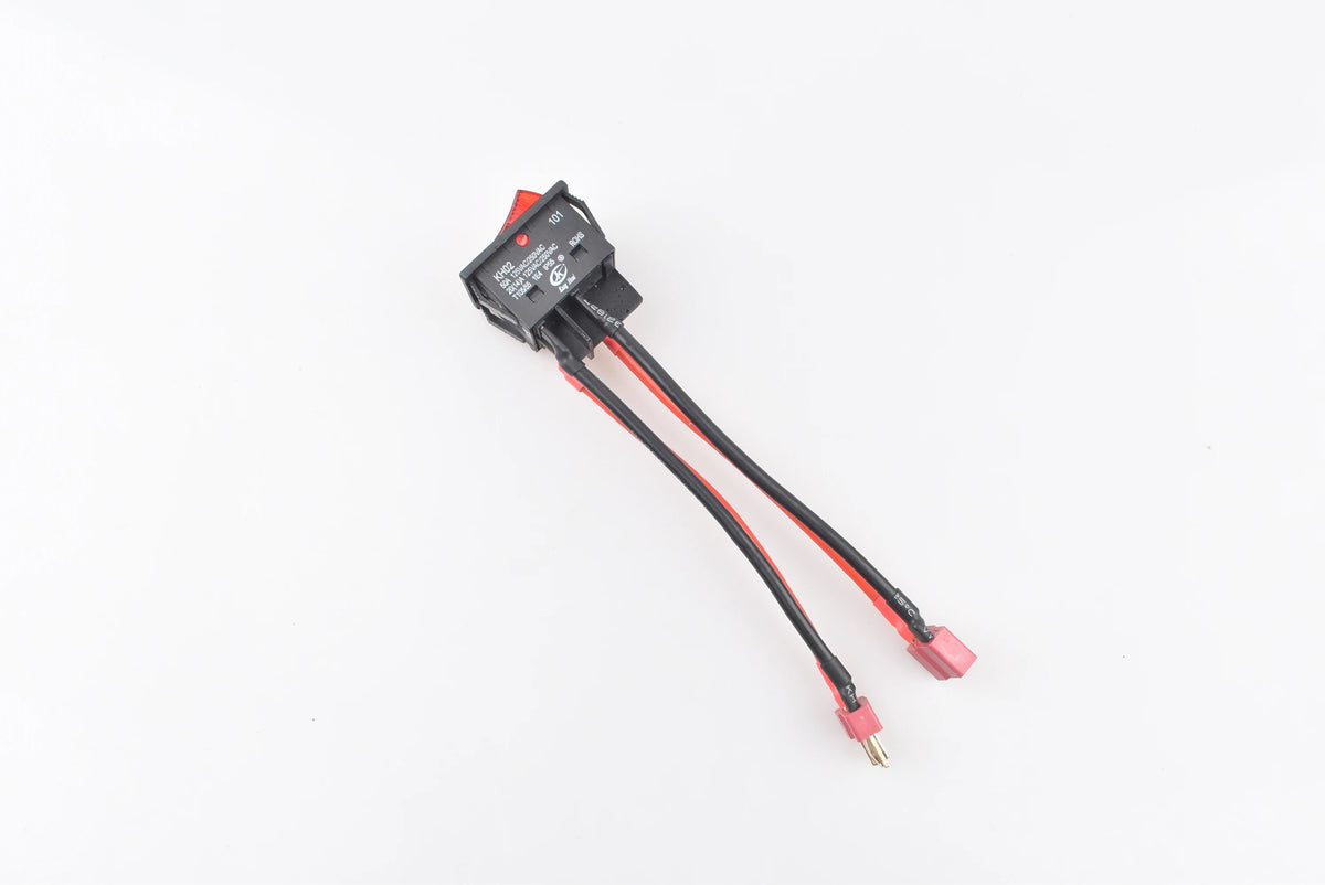 30A 32A 50A 12V 24V Battery Main Switch Large Current On-off with XT60/T Plug 14AWG Wire for RC Tug/Bait Boat 550 775 Motor