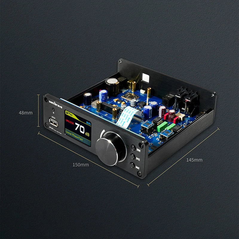 Lossless HIFI Audio Decoder 2pcs ES9038Q2M DAC DSD256 384KHz Lossless Decoding Music Player QCC3095 Bluetooth 6.2 AMANERO Module