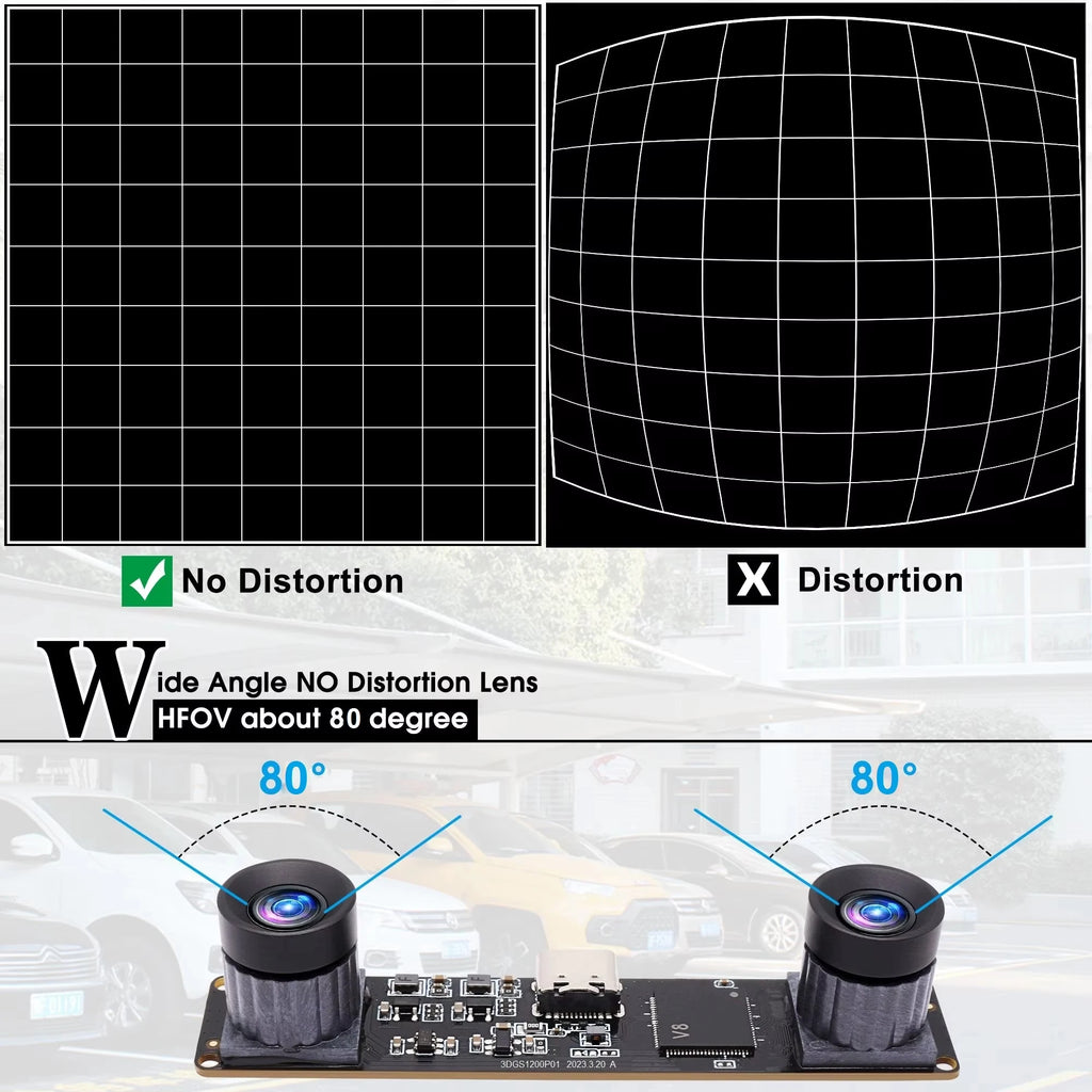 ELP 1200P Global Shutter USB Webcam Synchronization Dual Lens Camera Module High Speed 120fps 3D Stereo UVC Industrial Camera