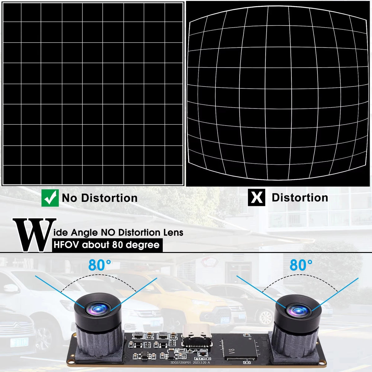 ELP 1200P Global Shutter USB Webcam Synchronization Dual Lens Camera Module High Speed 120fps 3D Stereo UVC Industrial Camera