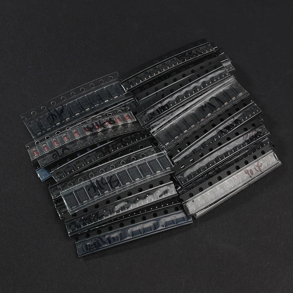 350PCS Diode Transistor Assorted Kit 1N4148 M1 M7 S9012 S9013 S9014 S9015 S9018 S8550 S8050 2N2222 2N3904 SOT-23 PNP/NPN