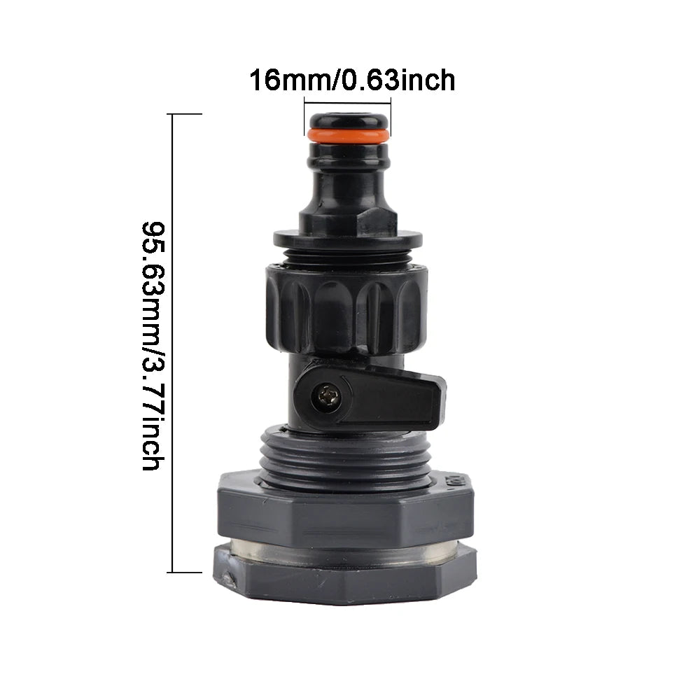 Rain Barrel Overflow Kit, 3/4 Inch Rain Barrel Valve, Barbed Fittings Connectors Tee Elbow Water Pipe Fittings