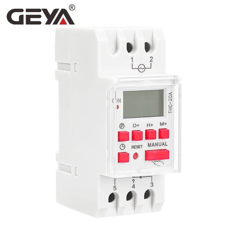 GEYA THC-15 Digital Timer Switch Weekly Programmable Timers 16A 20A 30A ACDC12V 24V 110V 220V 240V Timers