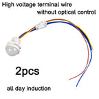 2PCS Automatic Sensor Light Switch LED Human Body Sensor Infrared Sensor Detection Infrared PIR Probe LED Body Sensor Switch