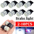 10-2pcs T20 W21W 7443 7440 LED 64-SMD 1206 LED for Car Bulbs 12V Brake Signal Lamp Brake Reverse Parking Light 64-SMD White