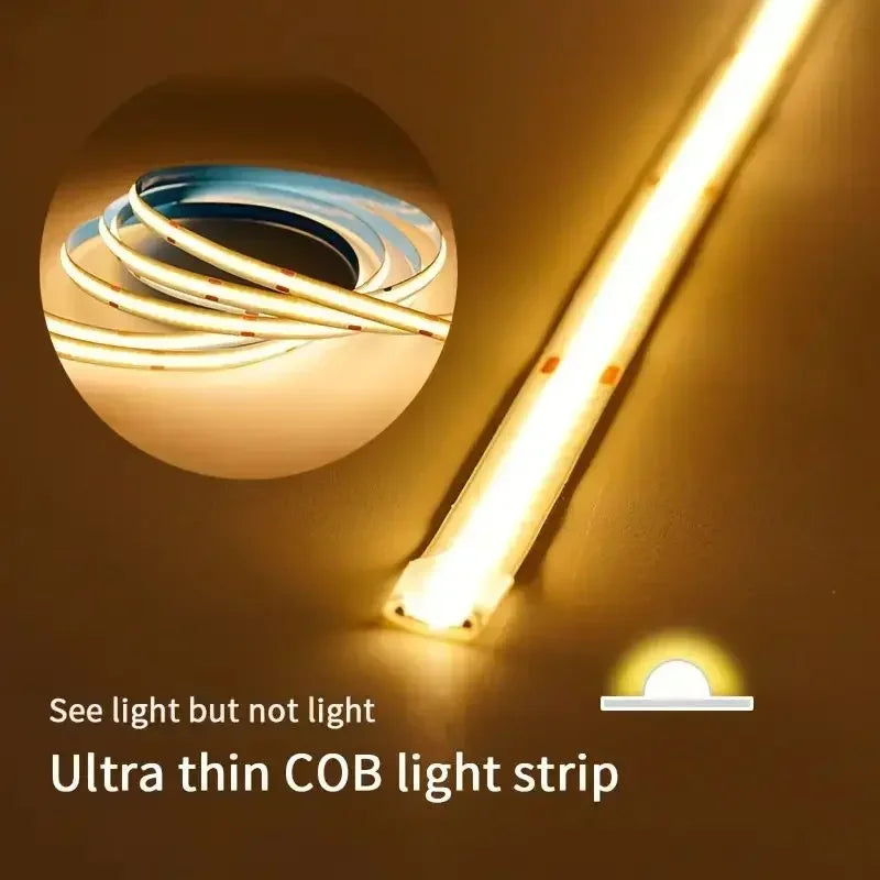 Touch Switch COB LED Strip Light 5V USB High Density RA90 Dimmable Flexible Tape TV Backlight Mirror Room Linear Lightings Decor