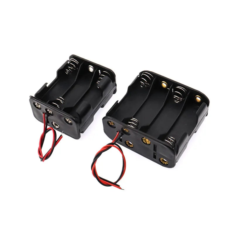 1X 2X 3X 4X AA Power Battery Storage Case Holder Socket DIY UM3 1.5V Dual AA LR6 Container Wt Lead Cables Switch Cover Optional