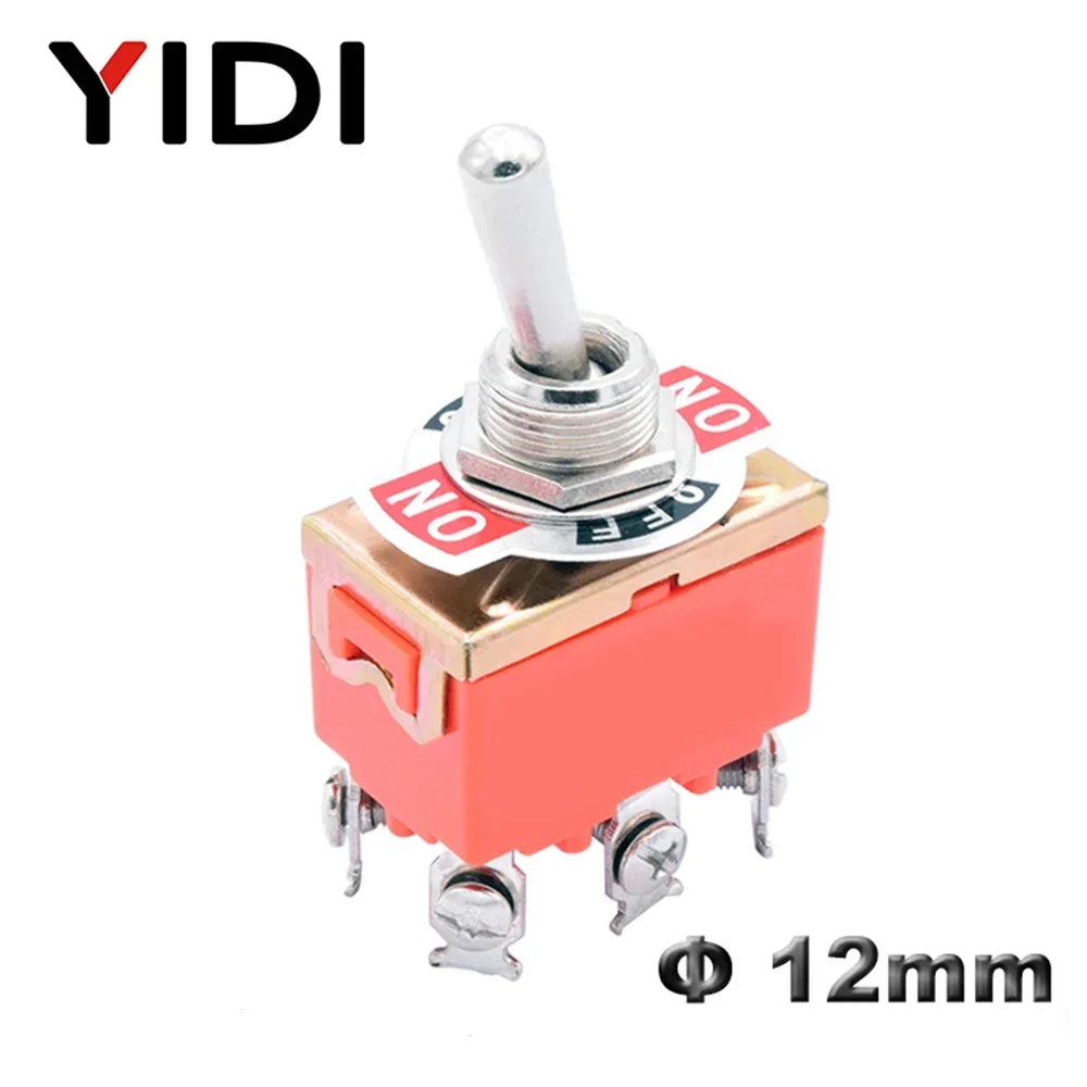 5pcs SPST DPDT 250V 15A Toggle Switch 2 3 Position Latching On-Off On-On On-Off-On E-TEN1322 1021 1122 1221 1321 Cap Waterproof