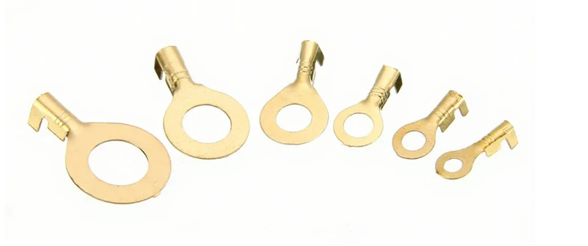 150Pcs M3/M4/M5/M6/M8/M10 Ring-Terminal Wire Quick Connector Terminal Brass Crimp Terminal Assorted Kit