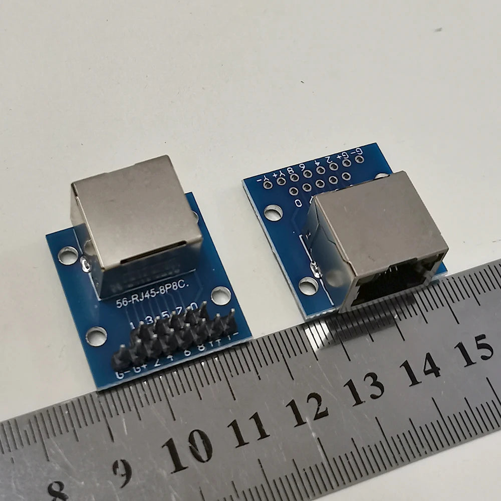 1PC 8P8C With Light RJ45 Network Port Adapter 13Pin DIP2.54 Test Board Horizontal 8p Crystal Head Female Socket Circuit Board