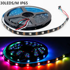 WS2812B Individually Addressable Led Strip light WS2812 5050 RGB Smart Pixels Led Light 30/60/74/96/144leds/m IP30/65/67 DC5V