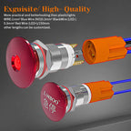 LB12E-M Mini Emergency Stop Button with LED Light Elevator Machine Tool Safety STOP Switch Self-locking / Momentary Selectable