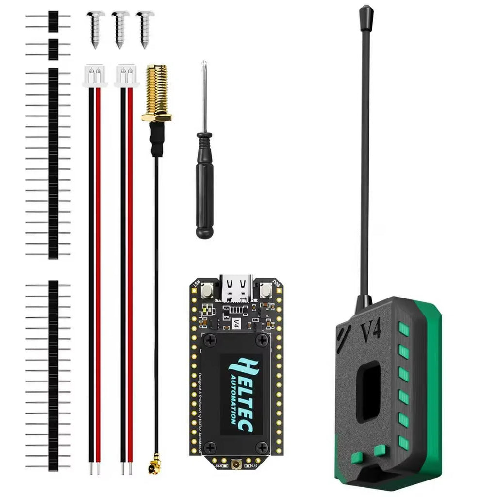 New Meshtastic Heltec V4 WiFi LoRa 32 Dev-Board Case Set Soft Antenna ESP32 SX1262 Solar Powered BLE Low Power