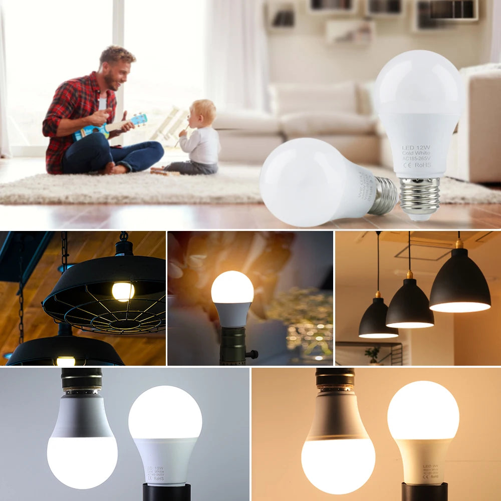 4pcs/lot LED Light Bulbs E27 AC 220V SMD2835 3W 6W 9W 12W 15W 18W Home Indoor Room LED Lamps Cold/Warm White Lights Bulb
