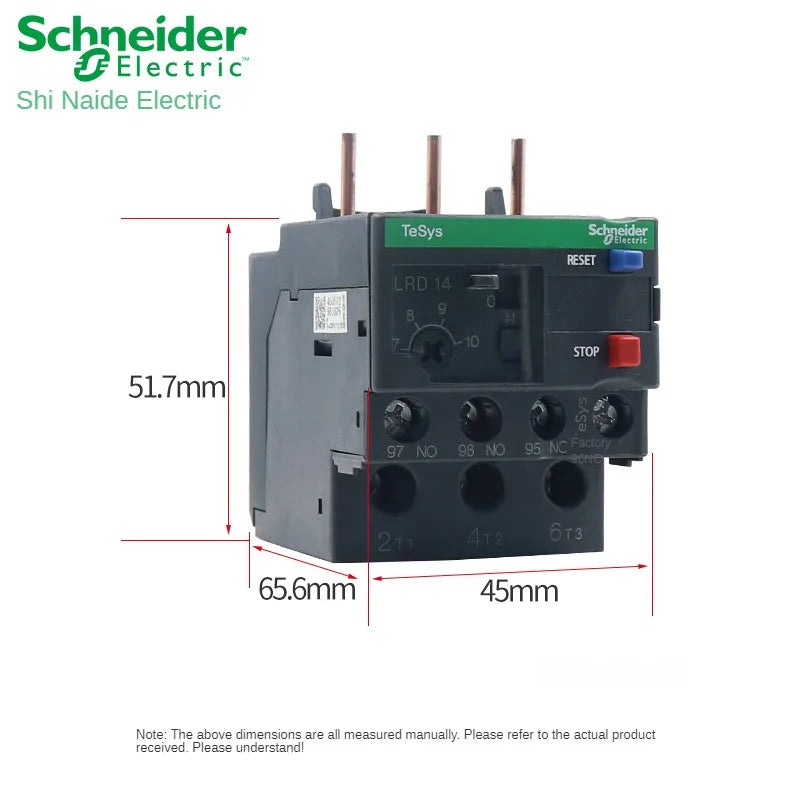 Schneider Thermal Overload Relay LRD12C LRD16C LRD21C LRD32C Relay Three-Pole Thermal Magnetic Trip 10A LC1D Overload Protection
