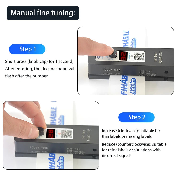 FGU07-100S Capacitive Detection Transparent Label Sensor Switch for Marking Eye in Labeling Machine