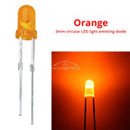 100-1000X 3mm Ball Bulb Led White Green Yellow Blue White Red Ultra Bright Light Emitting Diode Round Head with Edge Short Feet