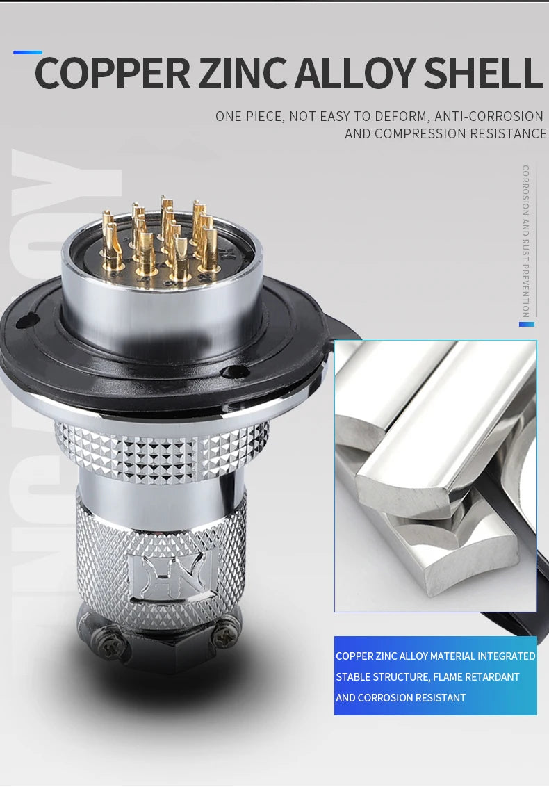 1 Set DF30 Aviation Female Plug & Male Socket GX30  2 3 4 5 6 7 8 10Core14 Pin Circular Flange Electric Wire Connector