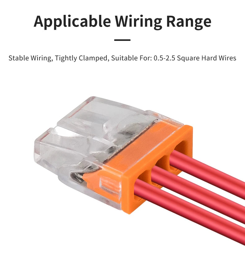 50Pcs Mini Quick Push in Connectors Hard Stainless Easy Electrical Splicing Terminal Blocks 2 3 4 5 6 8 Ports