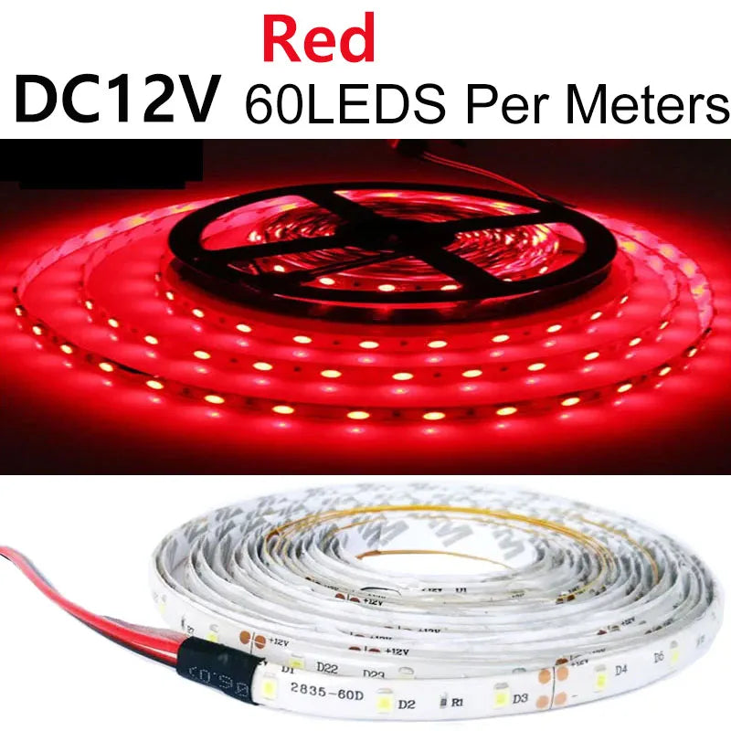 LED Strip Lights 12V Waterproof 60Leds/M Flexible Home Decoration Bar Lighting Replace SMD 3528 5050 5630 5730 LED Tape
