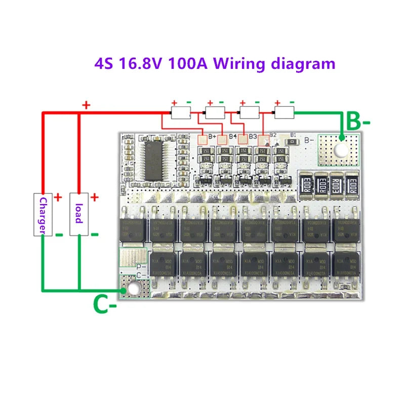 3S/4S/5S Li-ion BMS Protection Board - 100A, 3.7V/12V/16.8V/21V for Lmo Ternary Lithium/Li-polymer, Balance Charging