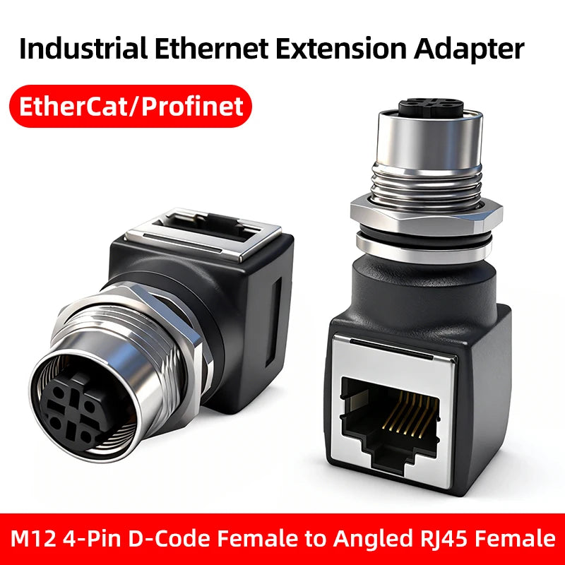 BYXGD M12 X-Code 8Pin A-Code D-Code 4Pin to RJ45 Panel Mount Adapter IP67 Waterproof Ethernet Connector Straight Angled Type