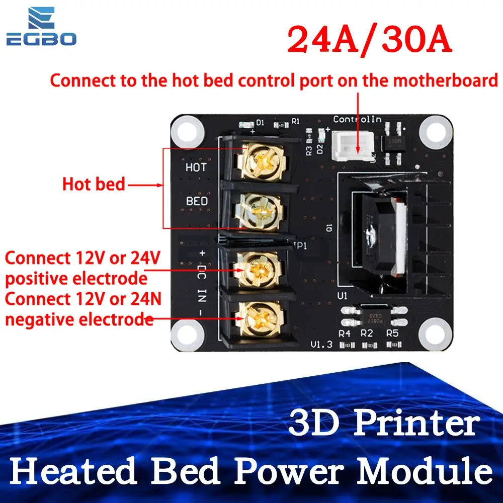 3D Printer Heated Bed Power Module High Current 25A 30A MOSFET Upgrade RAMPS 1.4