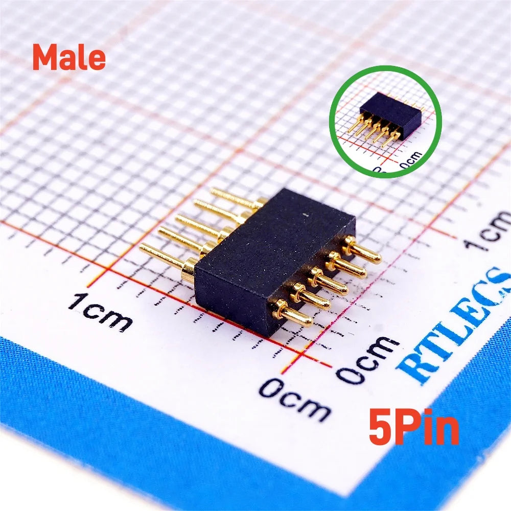 2 5 20 Pcs Spring Loaded 1.27 MM Pitch Pogo Pin Connector 2 5 6 8 10 Position Male Pad PCB Header Single Row Through Holes Probe