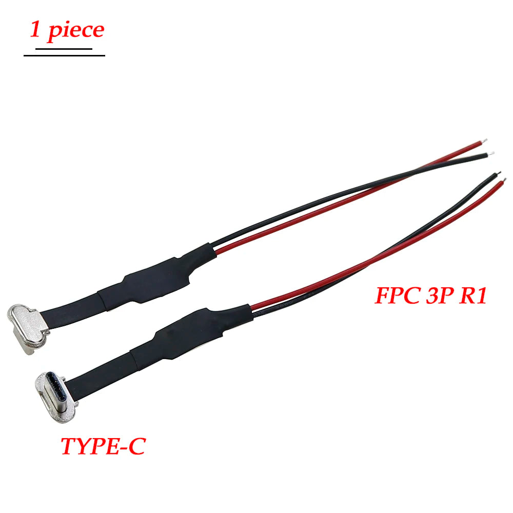 USB C Type-C FPC 2pin 3pin with Resistor R1 Soft Flat Cable Male Charging Cable Fast Charge Charging Wire Extention for Phone