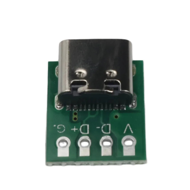 USB 3.1 Type-C 16-Pin Test Breakout Board 2.54mm Pitch for Arduino Raspberry Pi ESP32 Diagnosis Data Cable Prototyping DIY