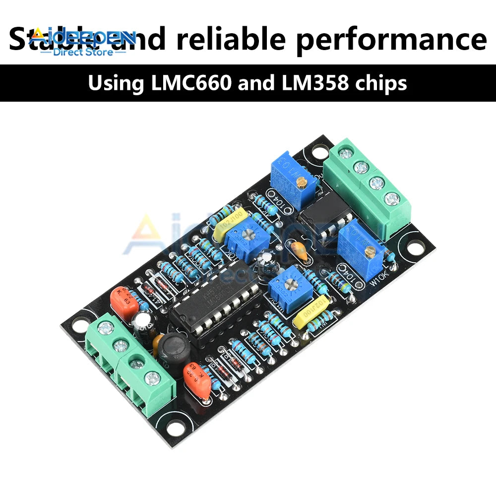 DC Single Supply 7-15V Dual-Channel Analog VU Meter Driver Board LMC660+LM358 Chip for Audio Tube Amplifiers Low Noise