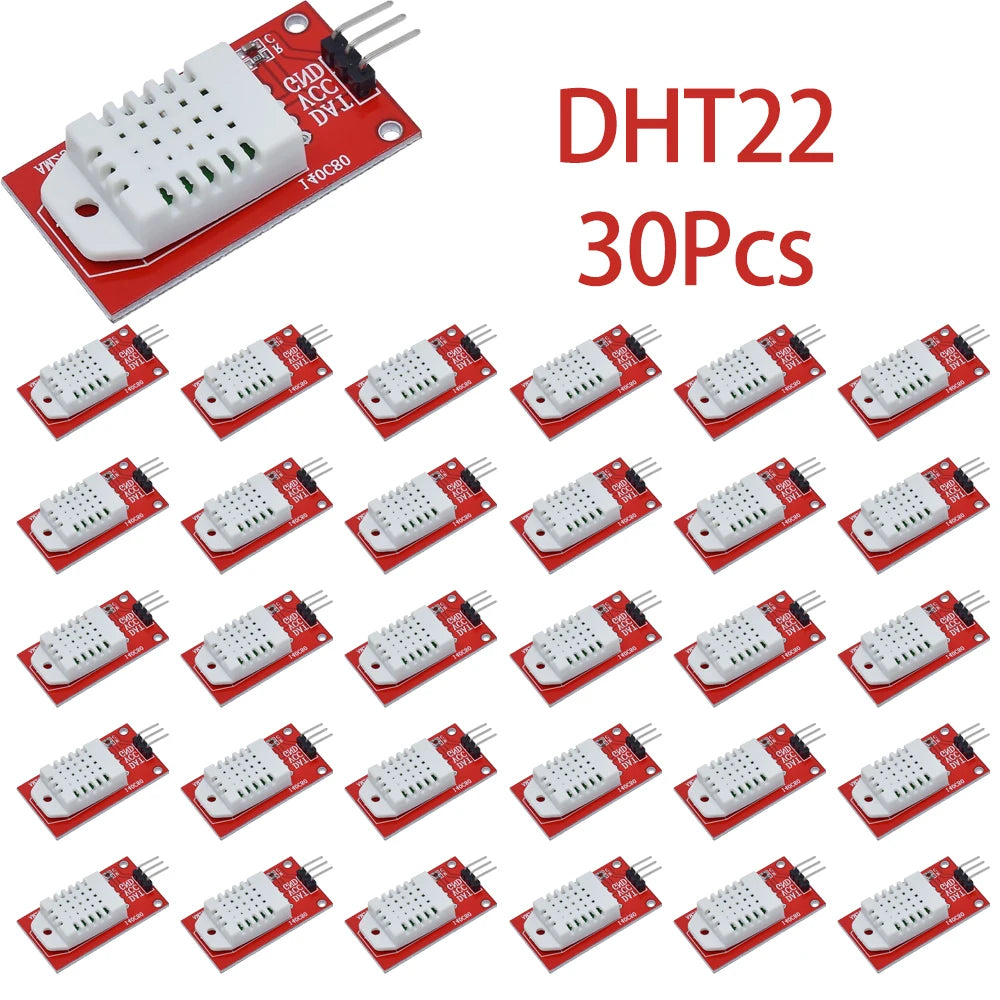 2/10/30/50Pcs AM2302 DHT22 Temperature And Humidity Sensor Module Red Circuit Board For Microcontroller Development