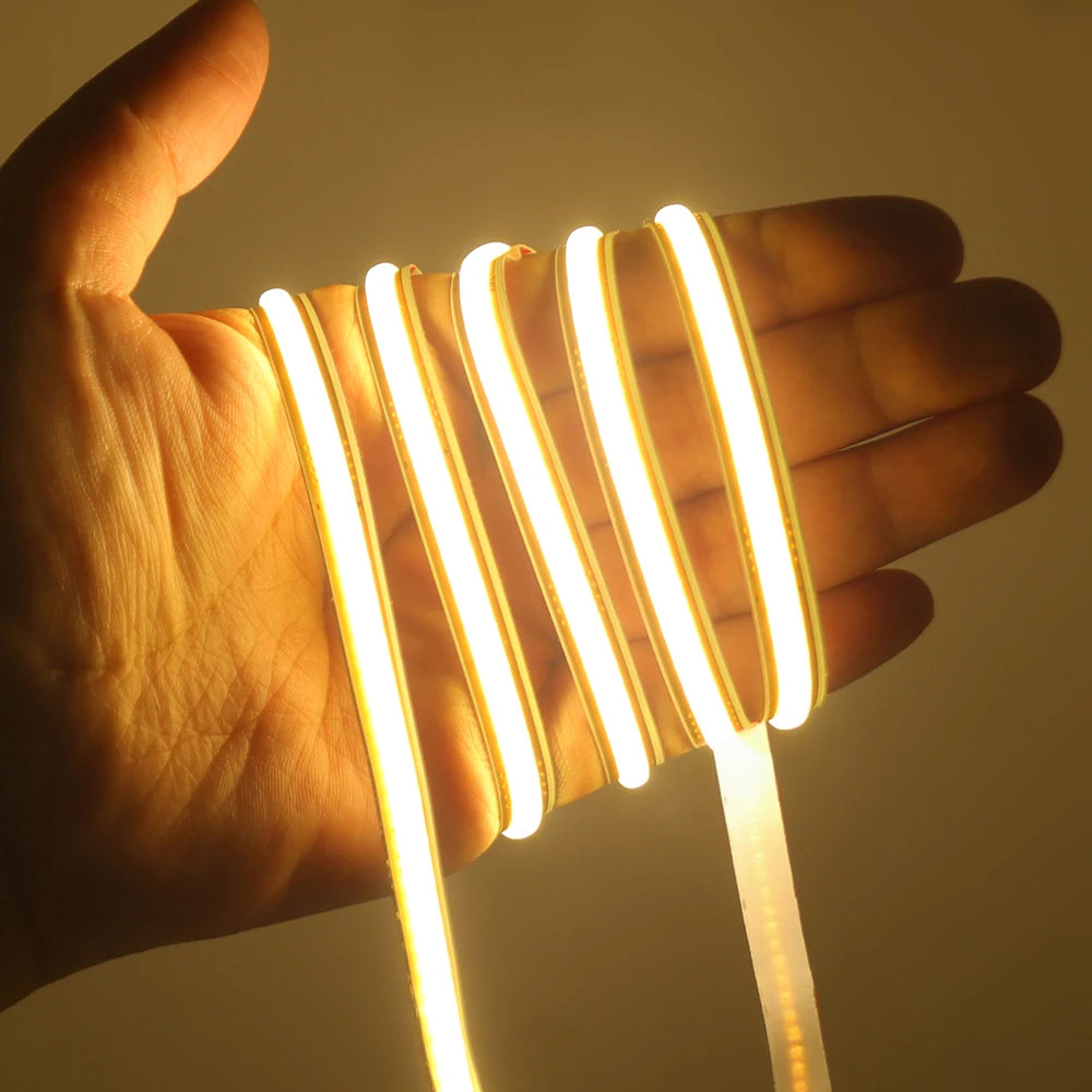 5mm 8mm PCB Free Cut COB LED Strip 12V 24V Tape Light 400 Leds Flexible 3000k 6000k 4000k 0.5m 2m 5m 10m 20m Linear Lighting