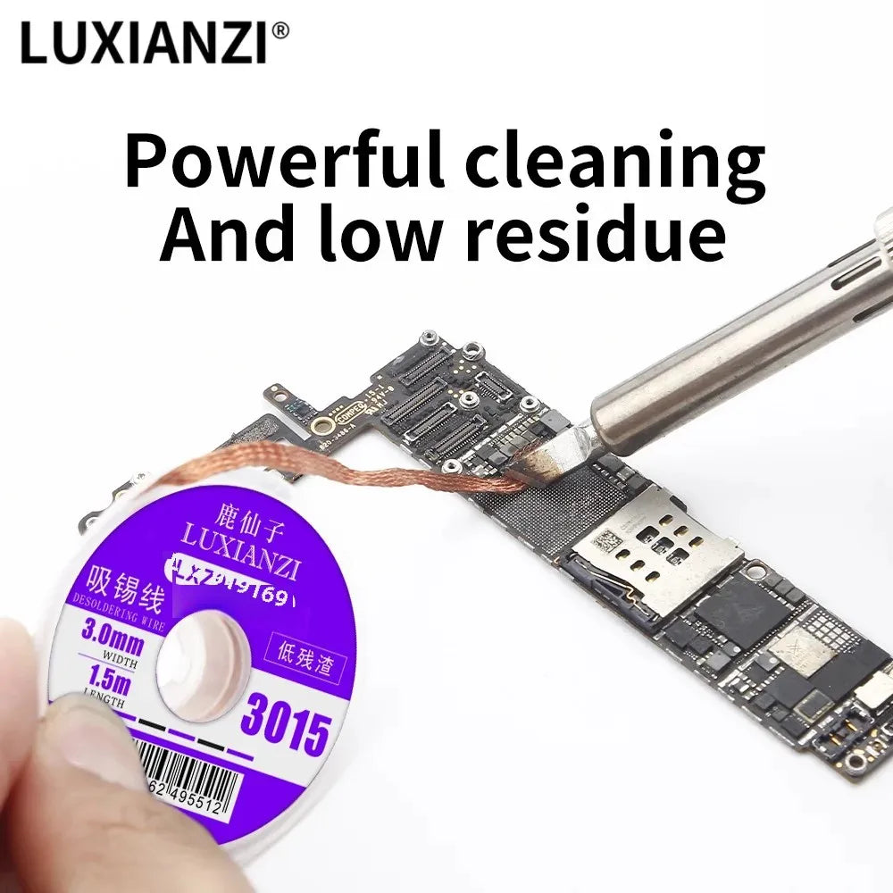 LUXIANZI 1.5M/3M Desoldering Braid Solder Wire Tin Removal Tape Copper Soldering Wick Welding Repair Tool 1.5/2/2.5/3/3.5/4.0mm