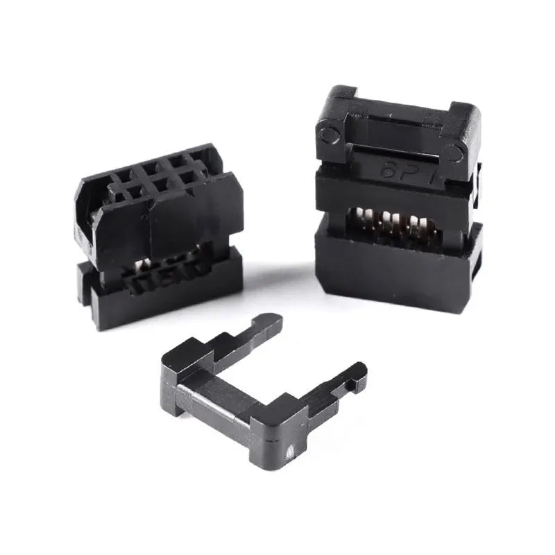 10Pcs FC 2.54mm Pitch 6P/8/10/12/14/16/18/20/24/26/30/34/40 Pin IDC Socket Connector Double Row Female Header for 1.27mm Wire