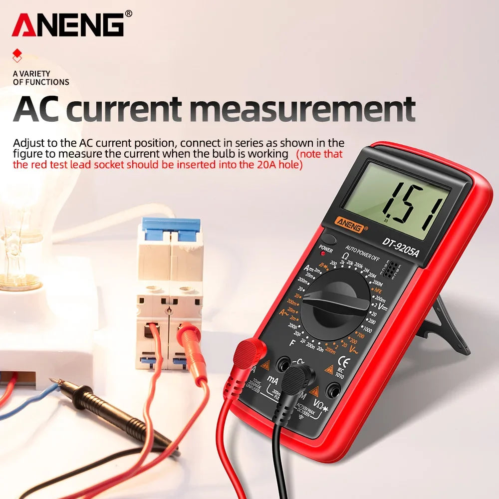 Profesional Digital Multimeter AC/DC Voltage Current Test ANENG Capacitance NCV Resistance Ohm Electrical Test Meter Tools