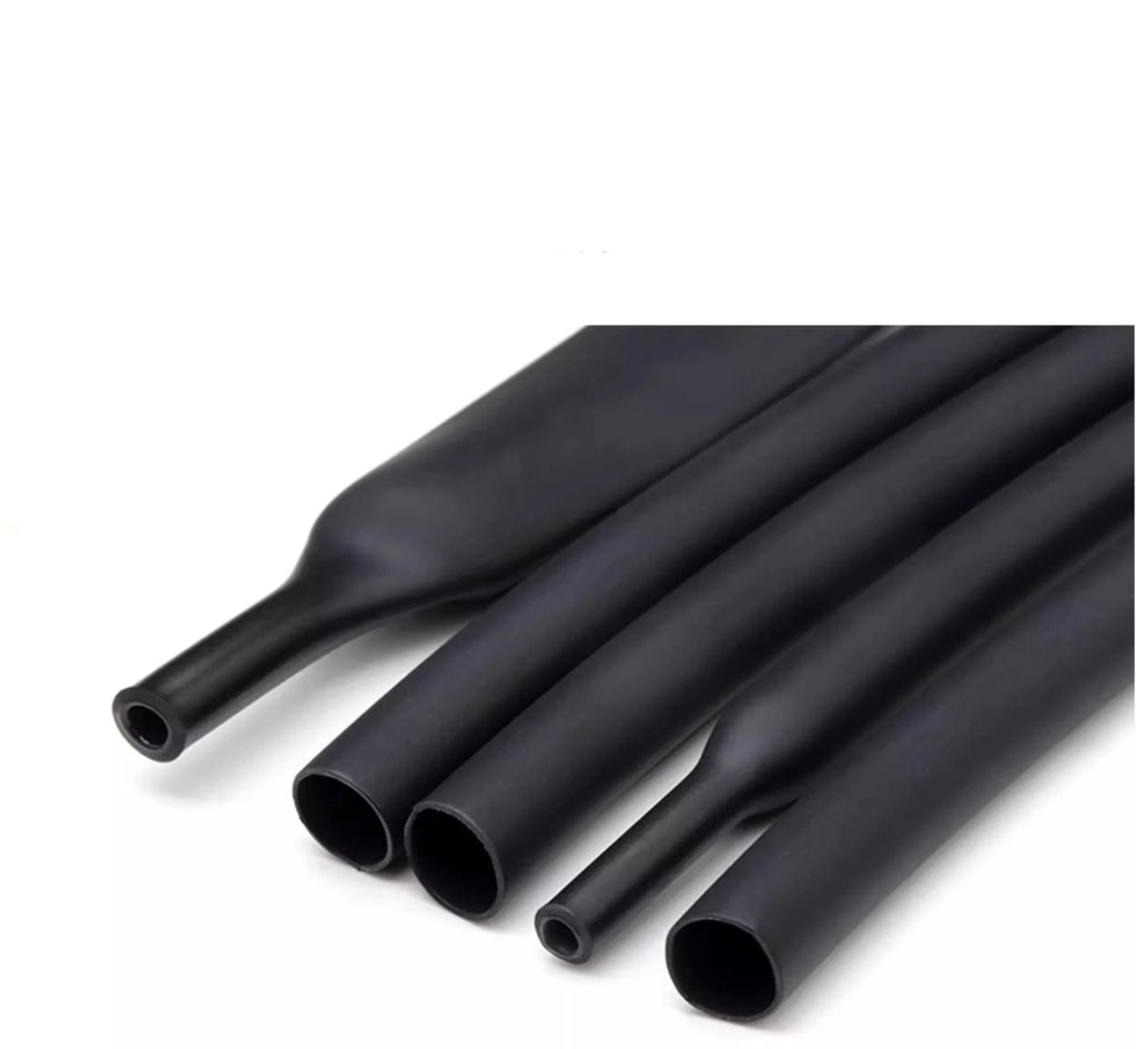 Black 2/5M 3:1 Heat Shrink Tube With Glue Diameter 1.6 ~ 19.1mm Dual Wall Polyolefin Insulated Adhesive Lined Shrink Wrap Sleeve