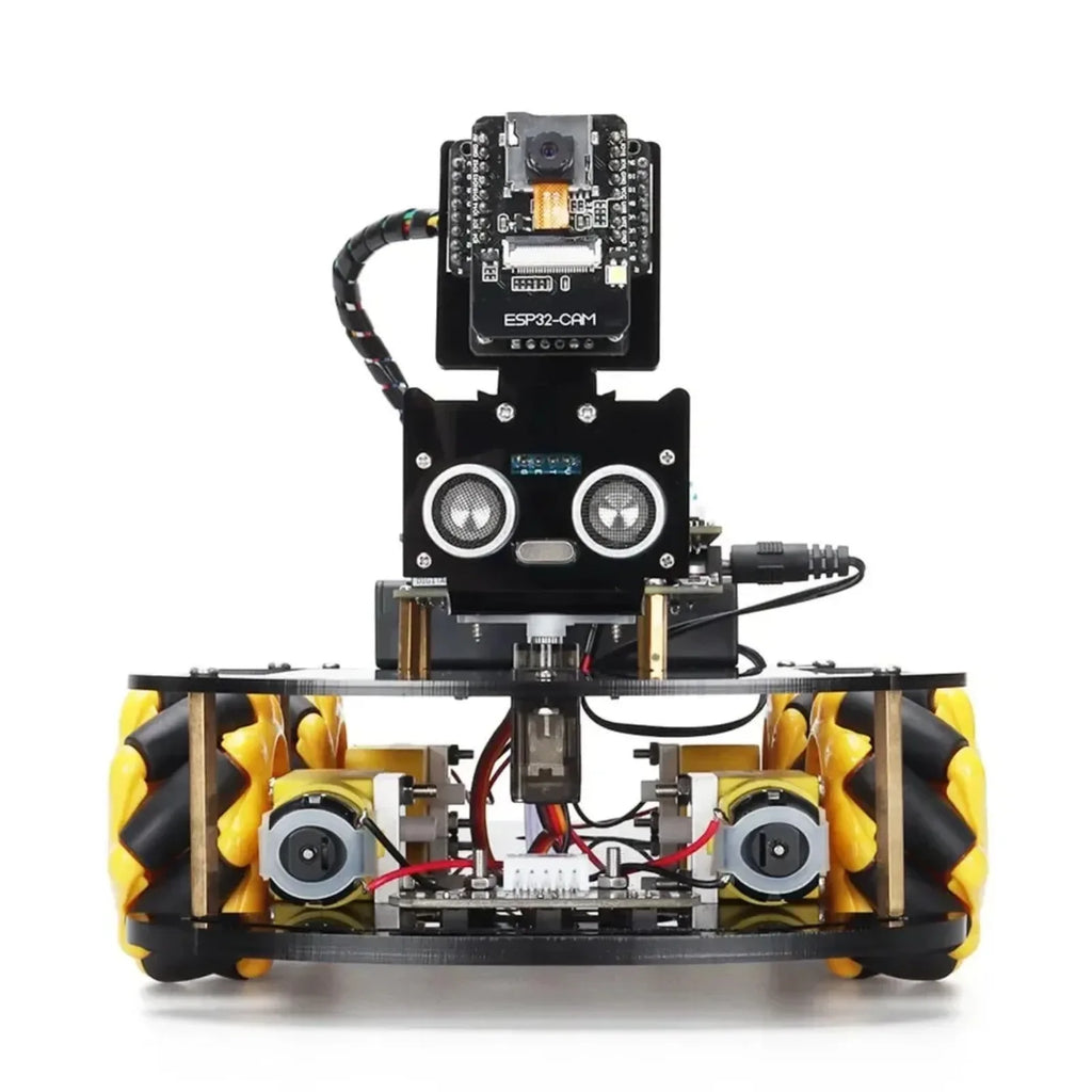ESP32 CAM WiFi Smart Robot Car Kit with Mecanum Wheels, Ultrasonic Sensor & TT Motors for Programming Education